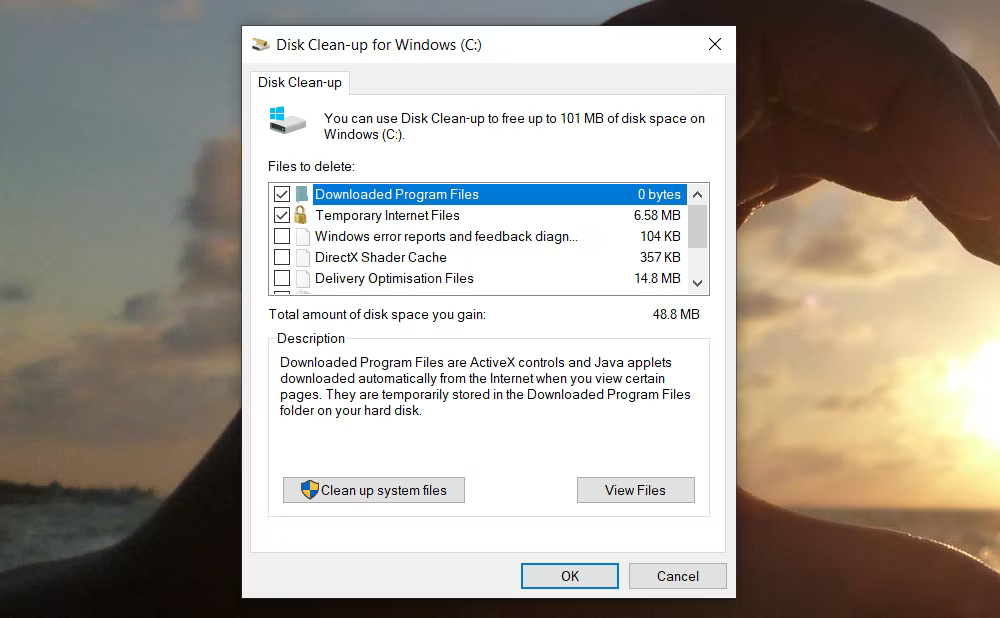حذف فایل های قدیمی آپدیت ویندوز با Disk Cleanup